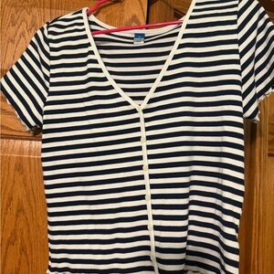 Old Navy Black and White Striped Crop Top